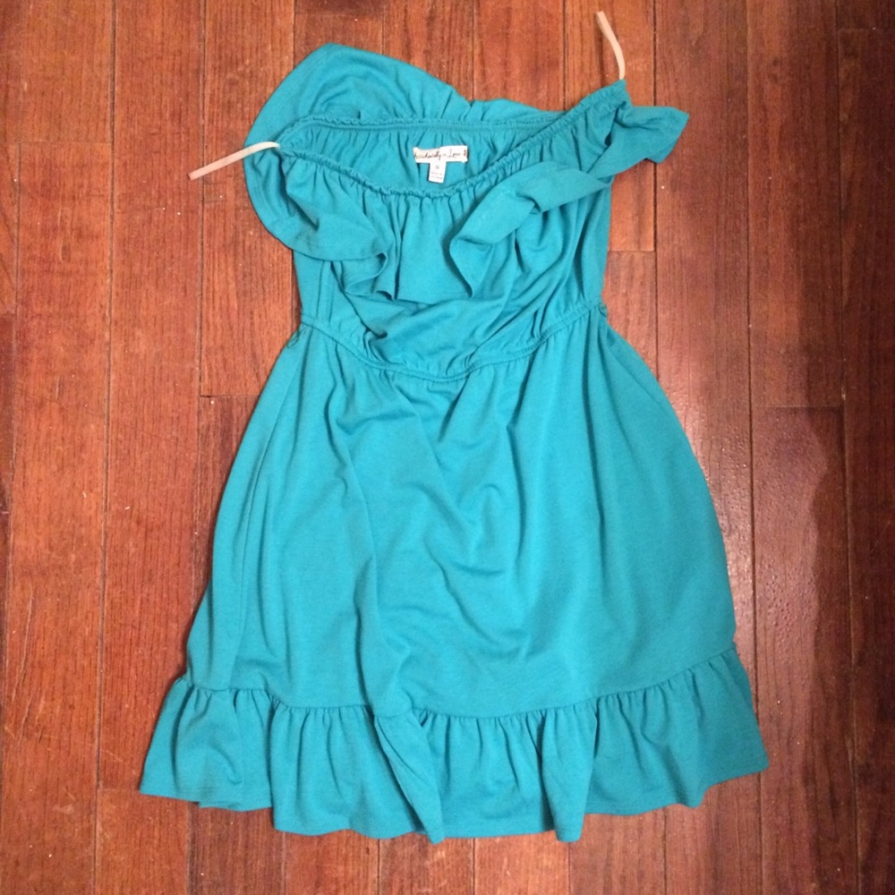 Turquoise Strapless Dress